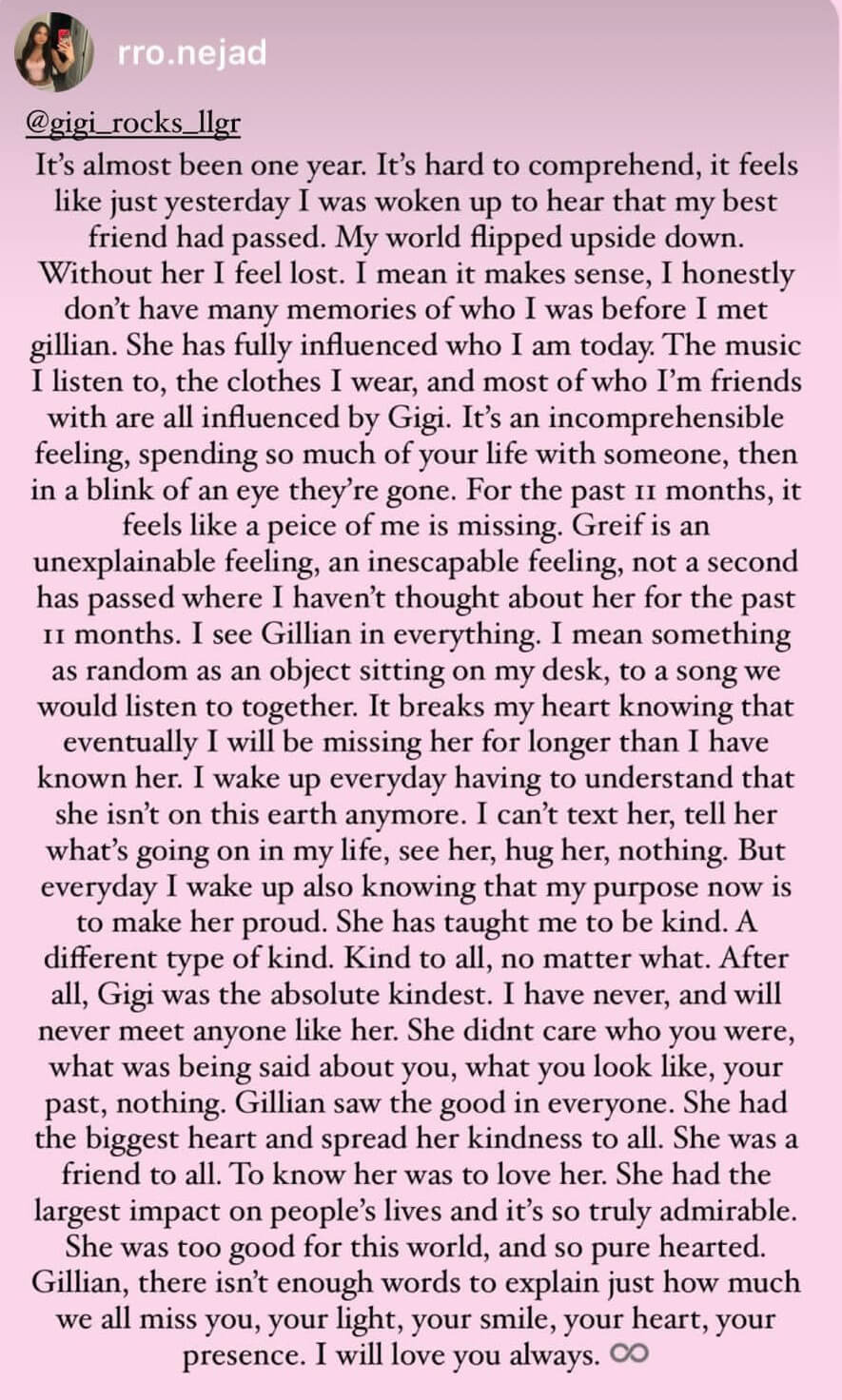 Memory of Gillian